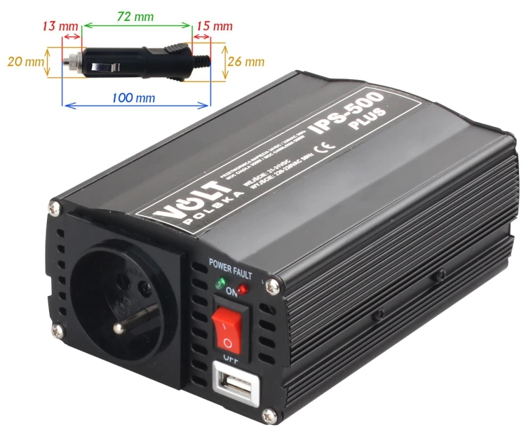PRZETWORNICA VOLT POLSKA IPS-500 PLUS 24V / 230V 350/500 W-1607625