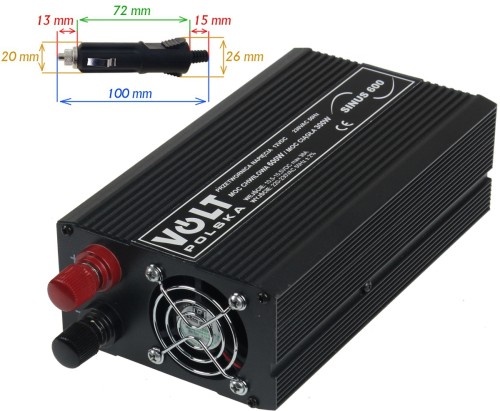 PRZETWORNICA VOLT POLSKA SINUS 600 12V / 230V 300/600W-1607655