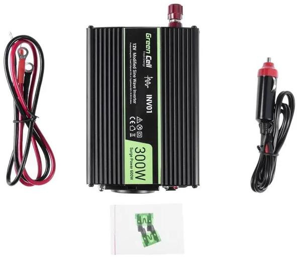 PRZETWORNICA NAPIĘCIA Green Cell 24V / 230V 300W/600W MODYFIKOWANA SINUSOIDA-1899552