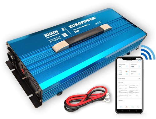 PRZETWORNICA NAPIĘCIA INWERTER EUROPOWER 24V DC / 230V AC 3000W / 6000W CZYSTY SINUS BLUETOOTH-1855088
