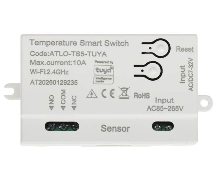 INTELIGENTNY PRZEŁĄCZNIK Z POMIAREM TEMPERATURY ATLO-TS5-TUYA Wi-Fi, Tuya Smart ATLO-1974166