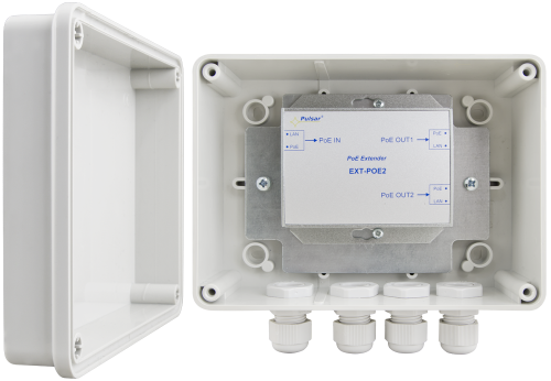 EXTENDER POE W OBUDOWIE HERMETYCZNEJ DO 2 KAMER IP Pulsar EXT-POE2H-1828985