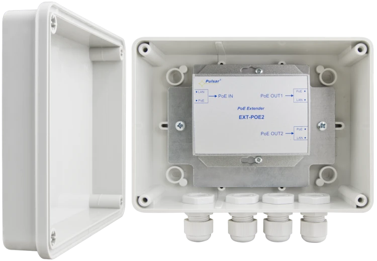 EXTENDER POE W OBUDOWIE HERMETYCZNEJ DO 2 KAMER IP Pulsar EXT-POE2H-1602274