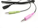 Axtel – kabel PC spiralny QD 2× jack 3,5 mm – widok całości