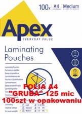 Folia A4 do laminowania błyszcząca 125 micronów APEX Fellowes-658410