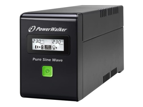 UPS POWERWALKER LINE-INTERACTIVE 600VA 2X PL 230V, PURE SINE WAVE, RJ11/45 IN/OUT, USB, LCD-1151300