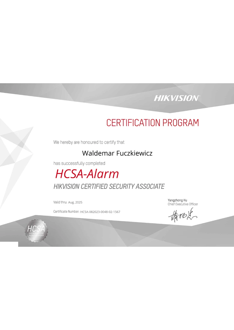 HCSA Alarm Hikvision