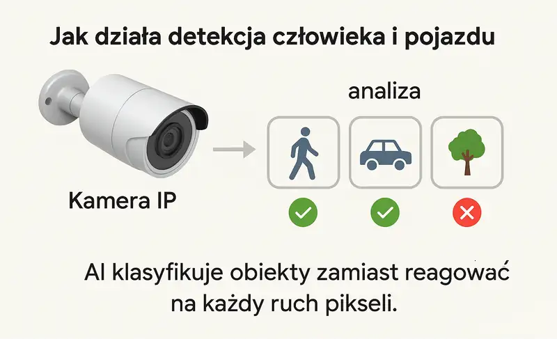 Analiza obrazu w kamerach: detekcja człowieka i pojazdu w systemie monitoringu wizyjnego