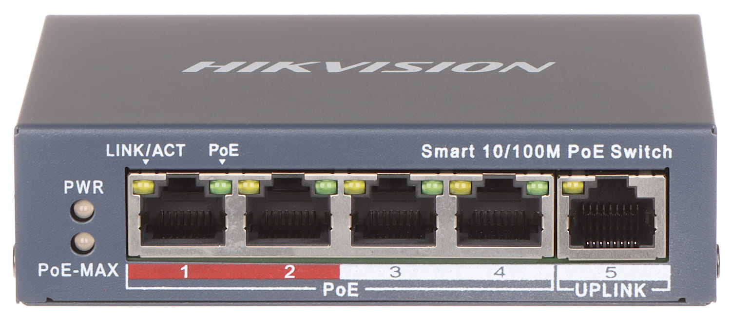 SWITCH POE DS-3E1105P-EI 4-PORTOWY Hikvision-1198979