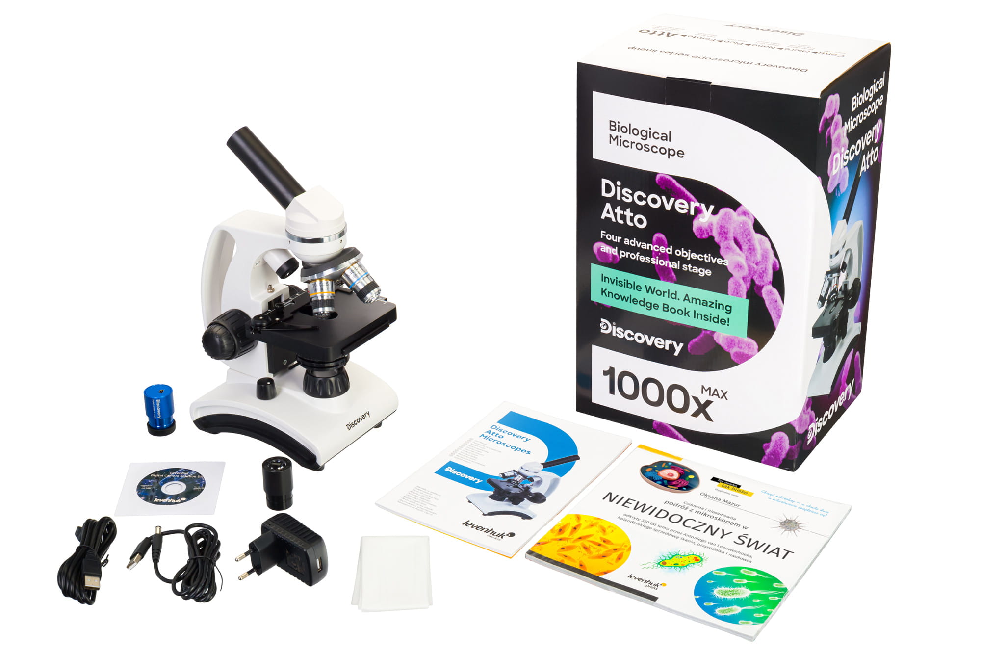 (PL) Mikroskop cyfrowy Discovery Atto Polar z książką-1430119