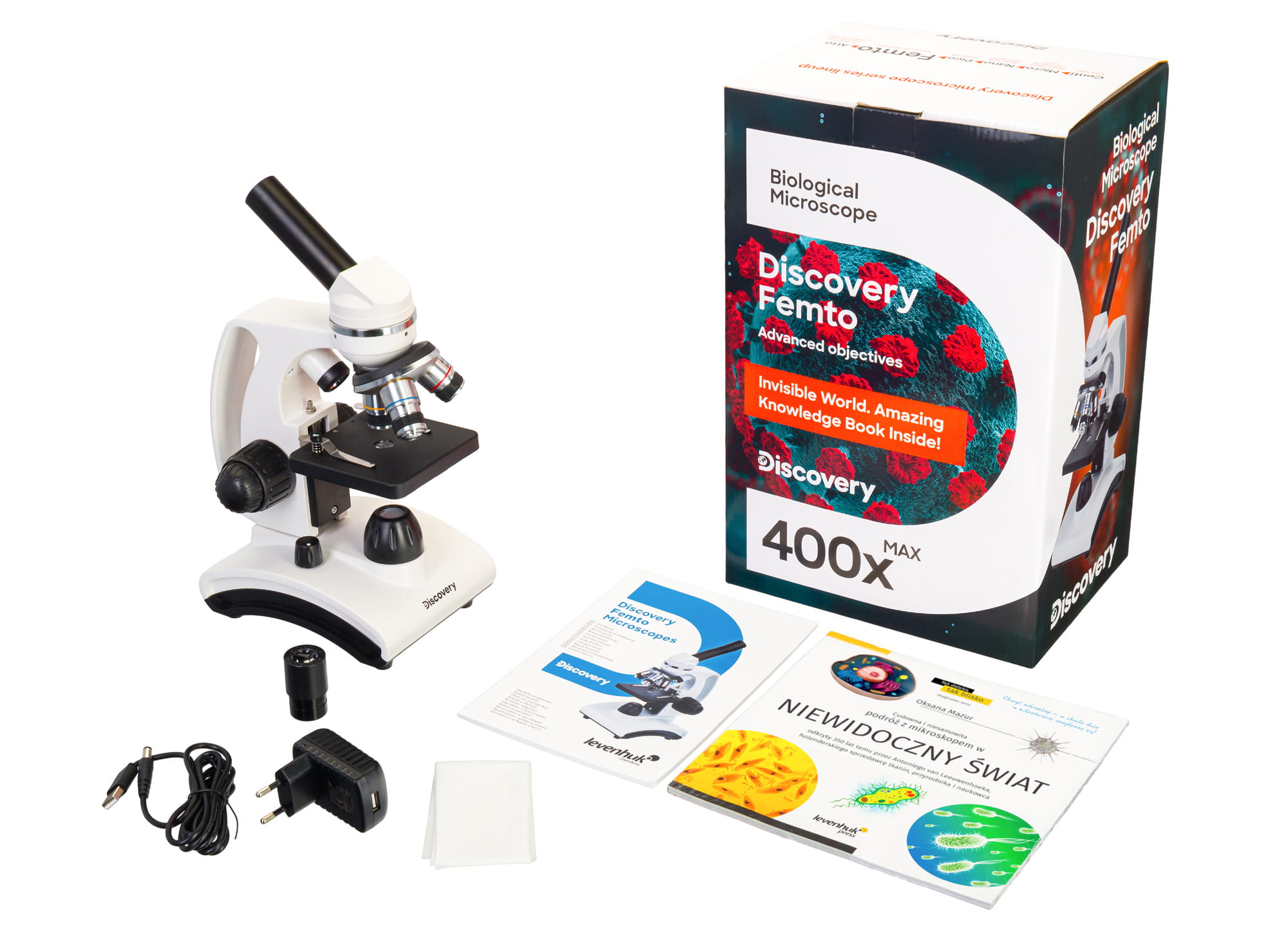 (PL) Mikroskop Discovery Femto Polar z książką-1430658
