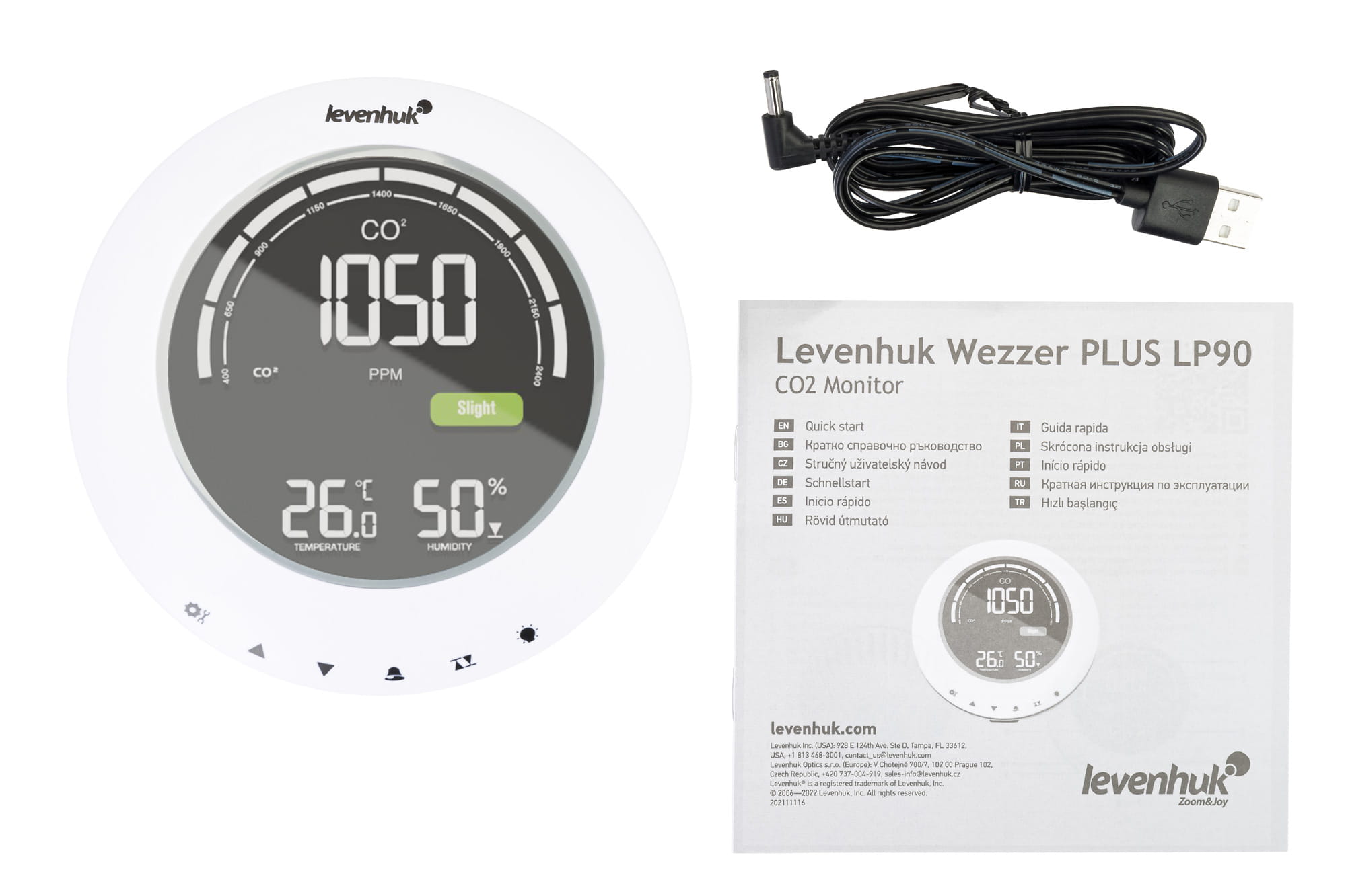 Miernik stężenia CO2 Levenhuk Wezzer PLUS LP90-1452661