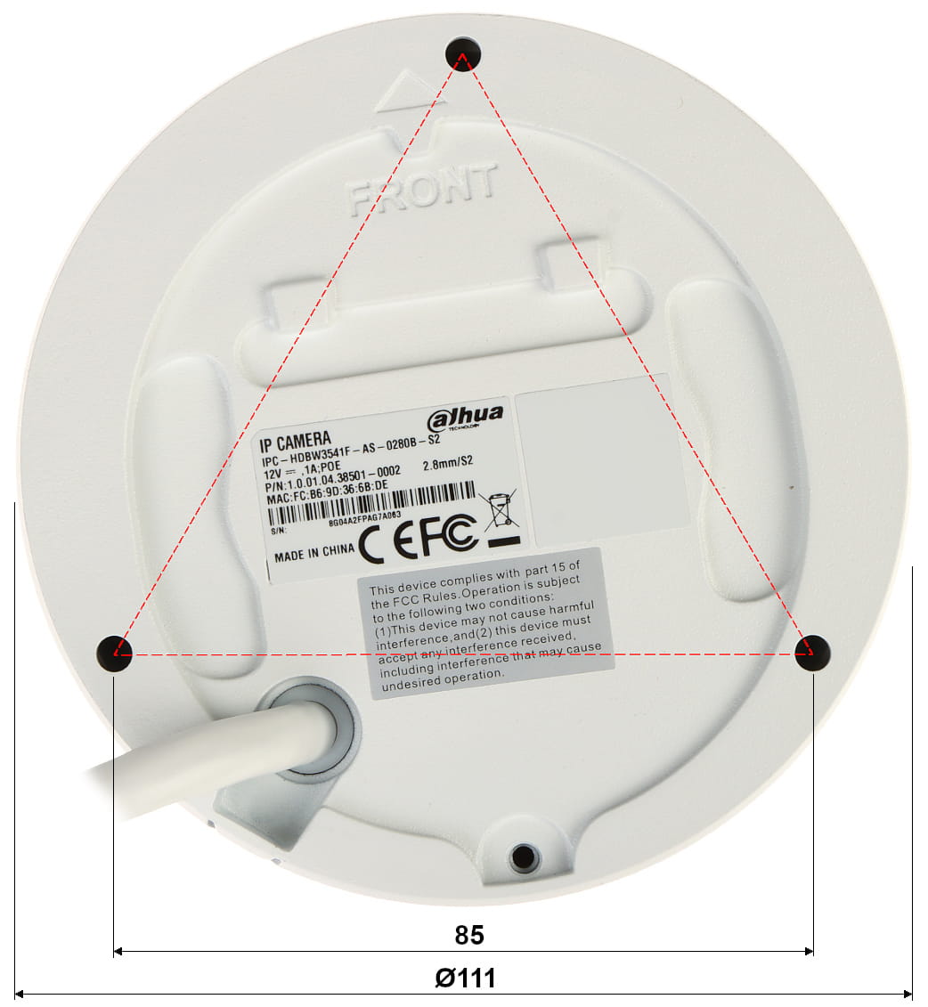 KAMERA WANDALOODPORNA IP IPC-HDBW3541F-AS-0280B-S2 - 5Mpx 2.8mm DAHUA-1446569