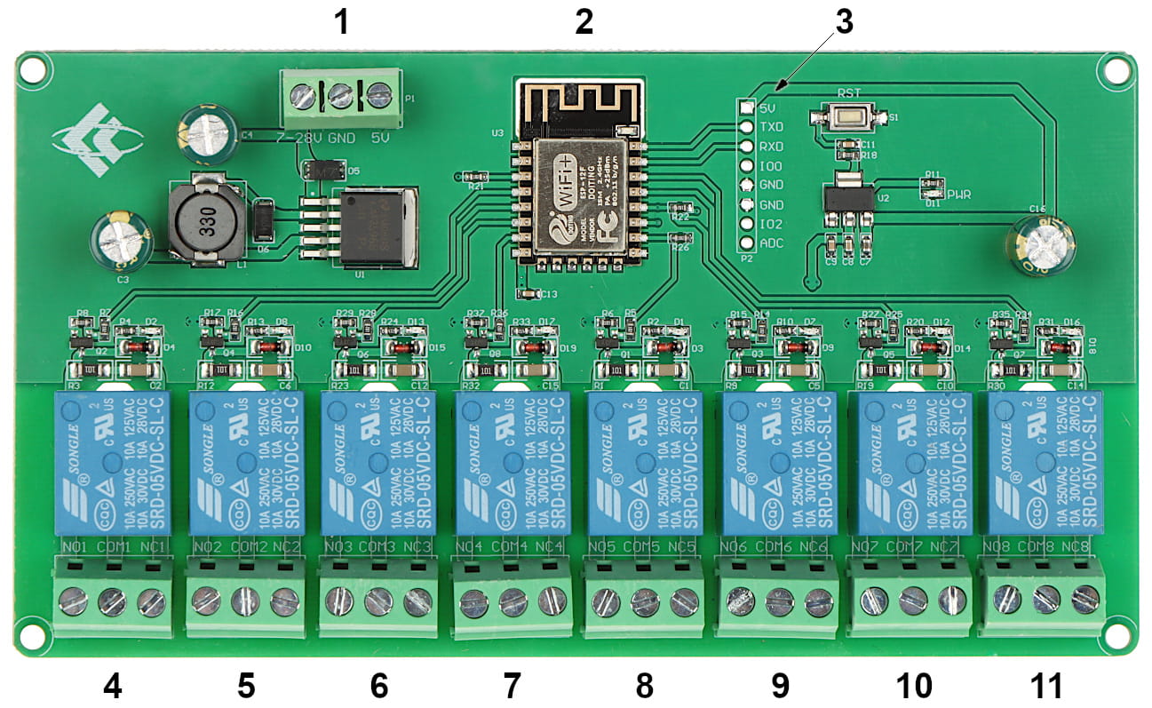 MODUŁ PRZEKAŹNIKOWY ESP12-8R-D8 Wi-Fi-1324238
