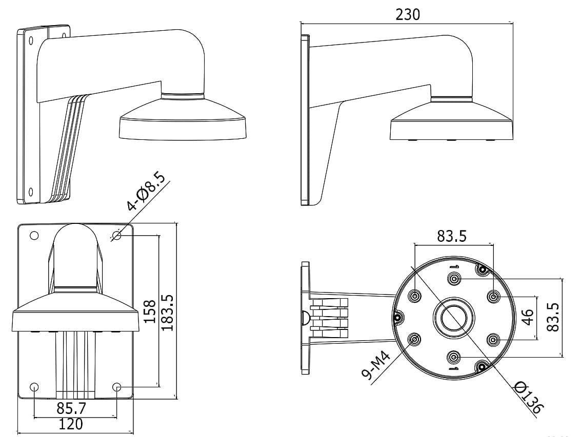 UCHWYT KAMERY DS-1273ZJ-135 Hikvision-1346110