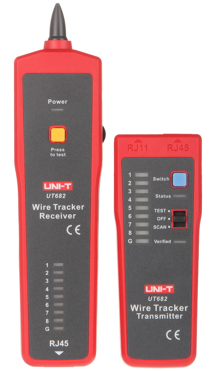 DETEKTOR PAR PRZEWODÓW Z TESTEREM KABLI RJ-45 UT-682 UNI-T-1332528