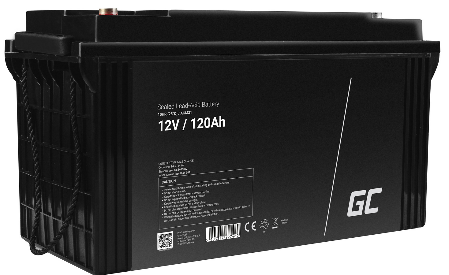 AKUMULATOR AGM Green Cell VRLA 12V 120Ah-1504699