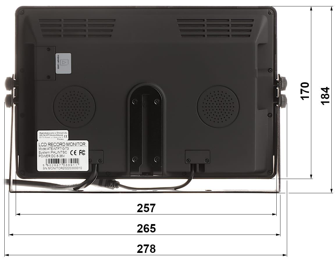 REJESTRATOR MOBILNY Z MONITOREM ATE-NTFT10-T3 4 KANAŁY 10" AUTONE-1320002