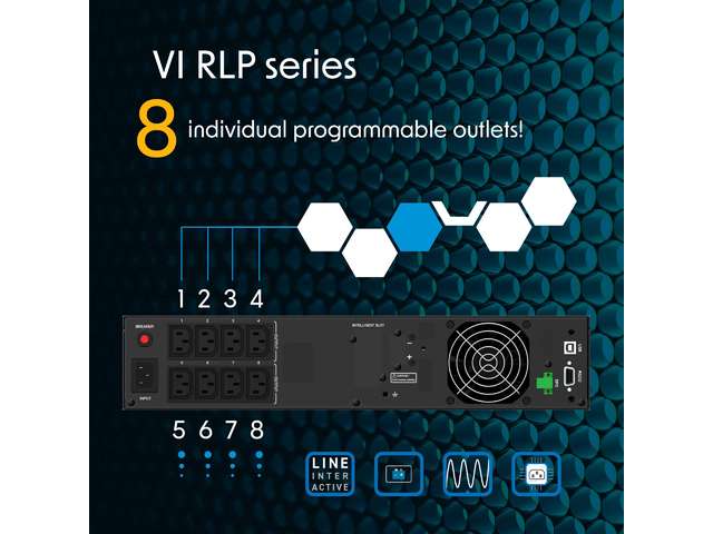 UPS RACK POWERWALKER VI 2000 RLP LINE-INTERACTIVE 2000VA 8X IEC C13 USB-B EPO LCD 2U-1544675