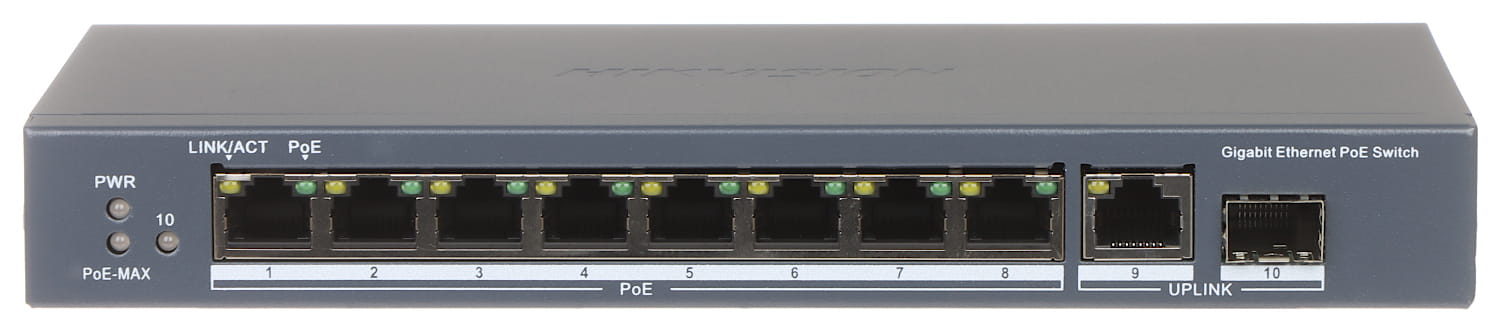 SWITCH POE DS-3E0510P-E 8-PORTOWY SFP Hikvision-1551191