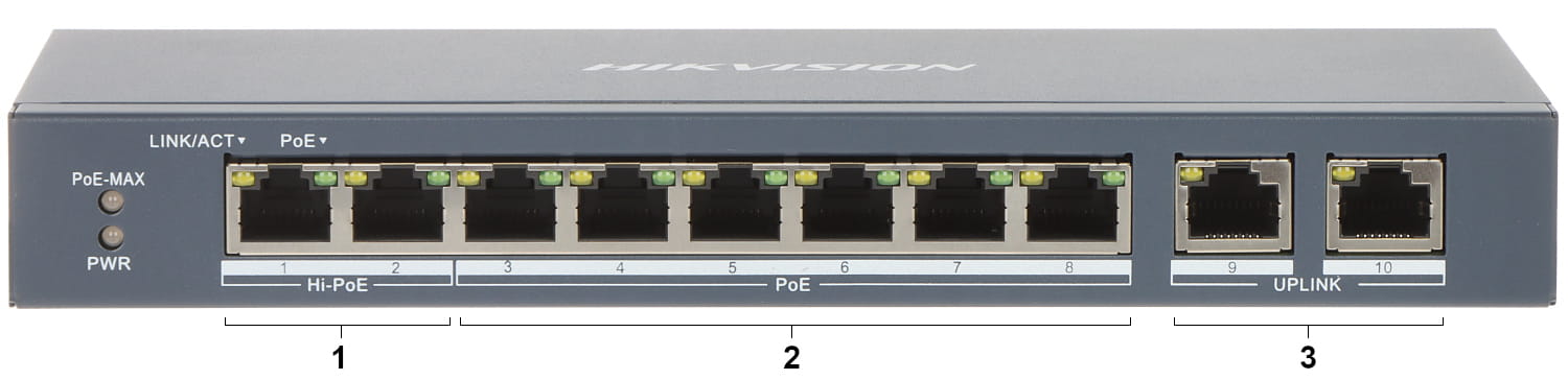 SWITCH POE DS-3E1310HP-EI 8-PORTOWY Hikvision-1567803
