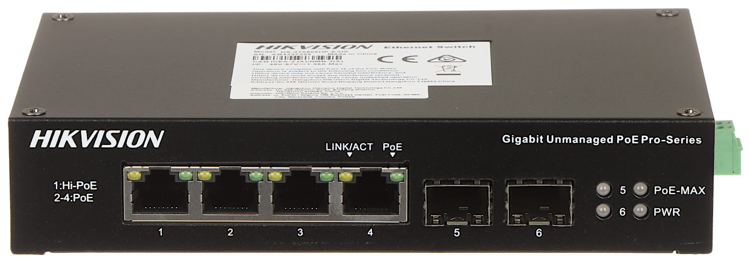 SWITCH POE DS-3T0506HP-E/HS 4-PORTOWY SFP Hikvision-1580308