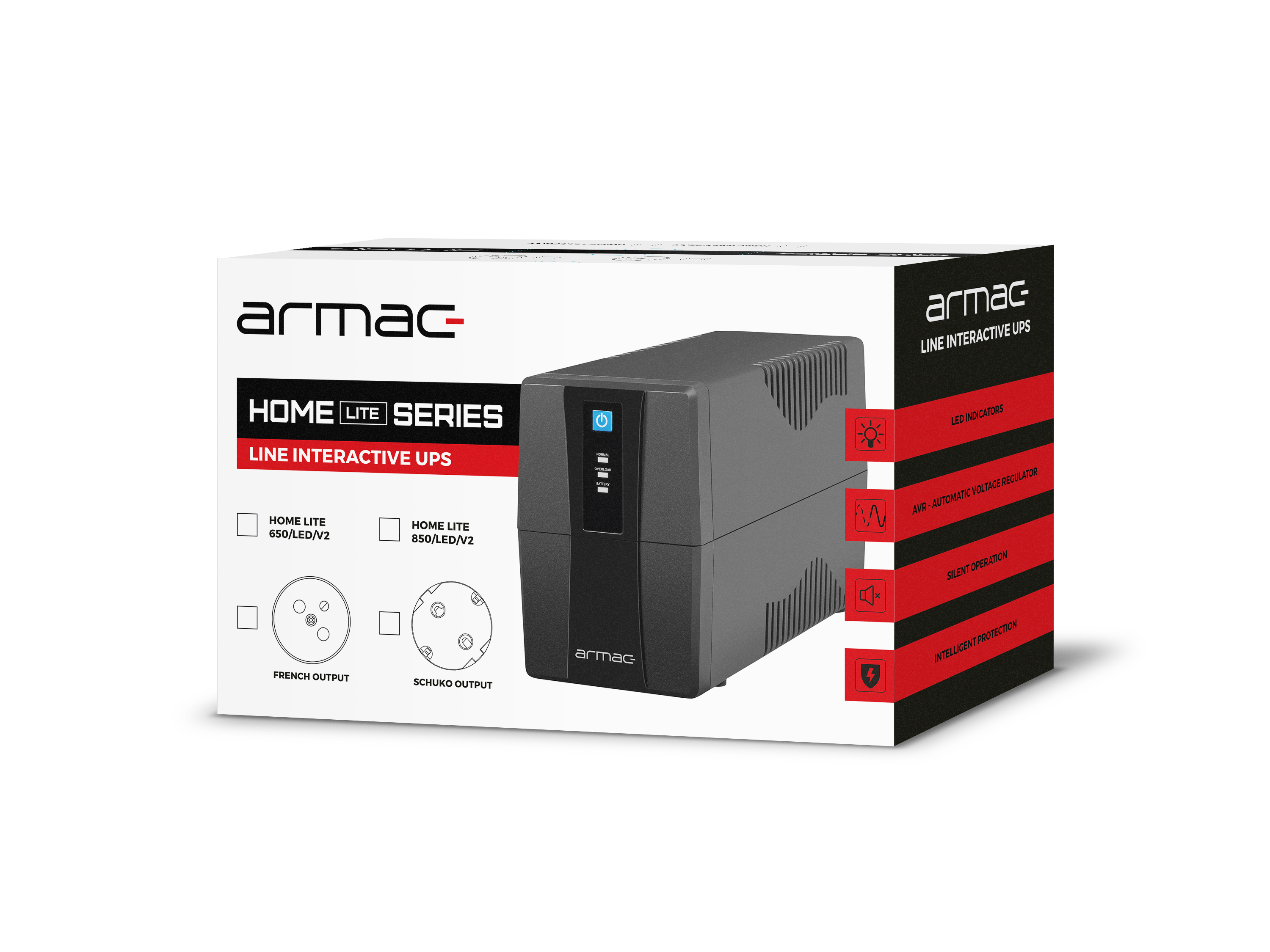 UPS ARMAC HOME LITE HL/850E/LED/V2 LINE-INTERACTIVE 850VA 2X 230V PL LED-1612099