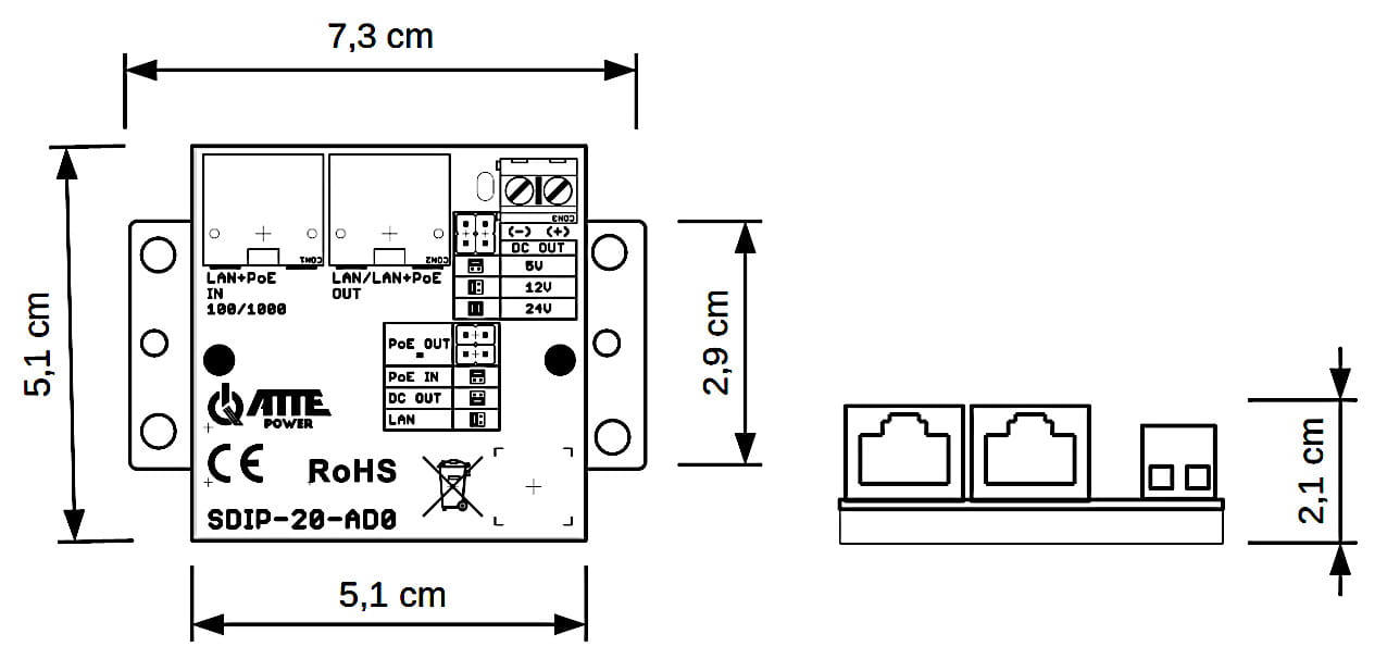 ADAPTER ZASILANIA POE SDIP-20-AD0 ATTE-1582416