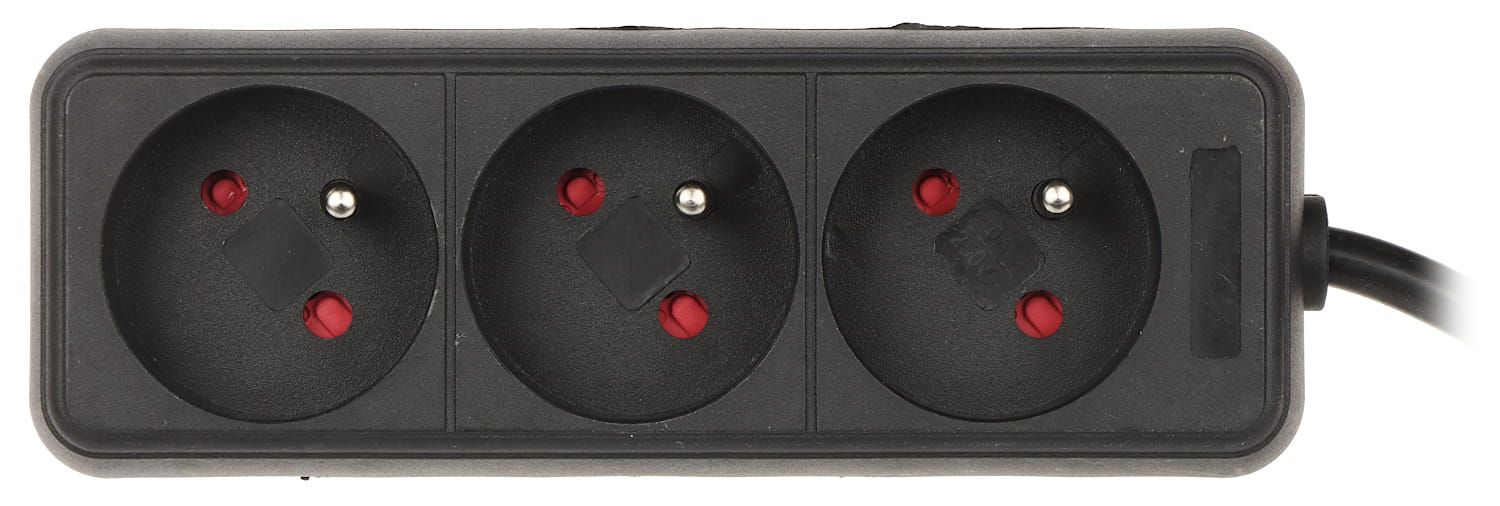 LISTWA ZASILAJĄCA PR-1.5M-3G/B (3 GNIAZDA) 1.3m-1664852
