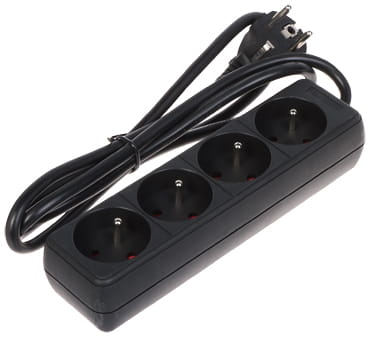 LISTWA ZASILAJĄCA PR-1.5M-4G/B (4 GNIAZDA) 1.3m-1664863