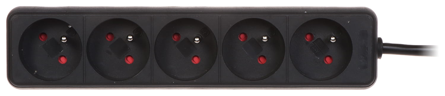 LISTWA ZASILAJĄCA PR-1.5M-5G/B (5 GNIAZD) 1.3m-1664873