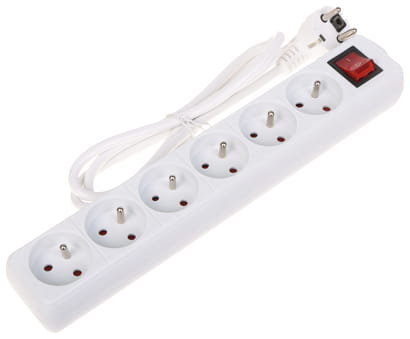 LISTWA ZASILAJĄCA PR-1.5M-6G-SW/W (6 GNIAZD) 1.3m-1664875