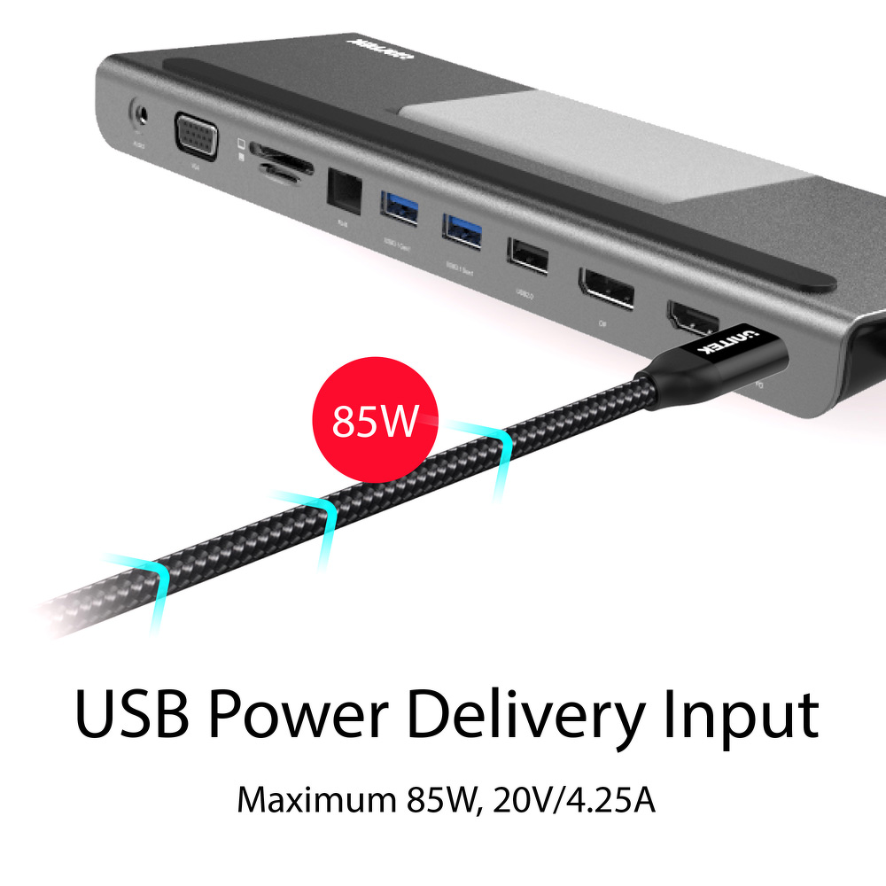 Unitek D1022A - 11w1 replikator USB TypC to ALL -1631911