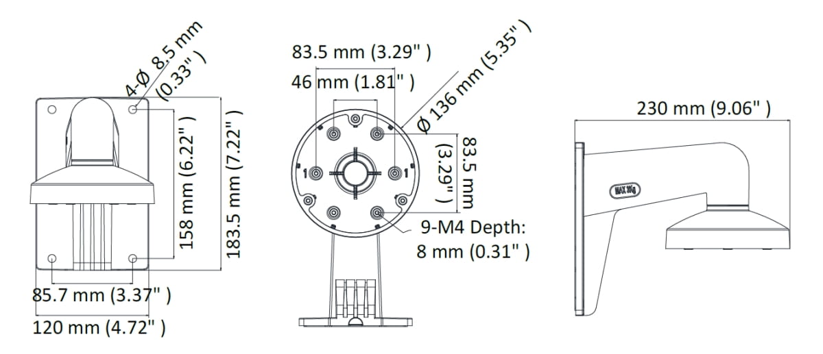 UCHWYT KAMERY DS-1473ZJ-135 Hikvision-1682804