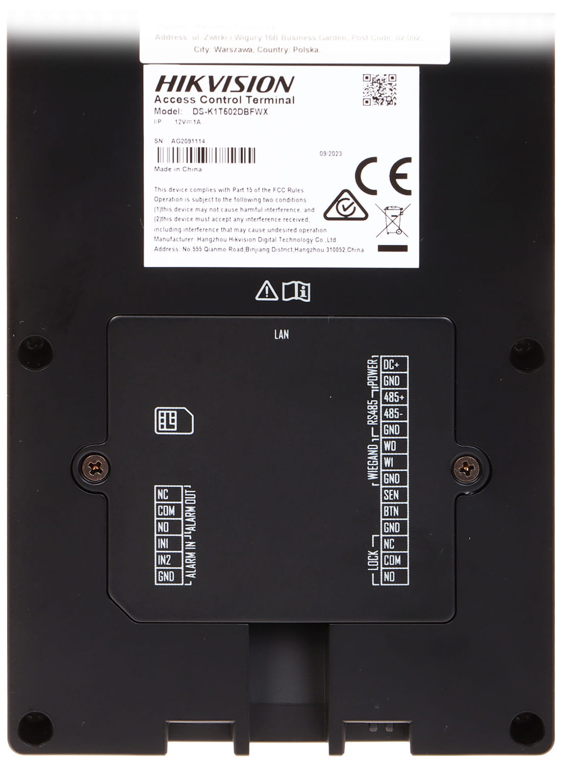 KONTROLER DOSTĘPU + RFID DS-K1T502DBFWX-C Hikvision-1672985