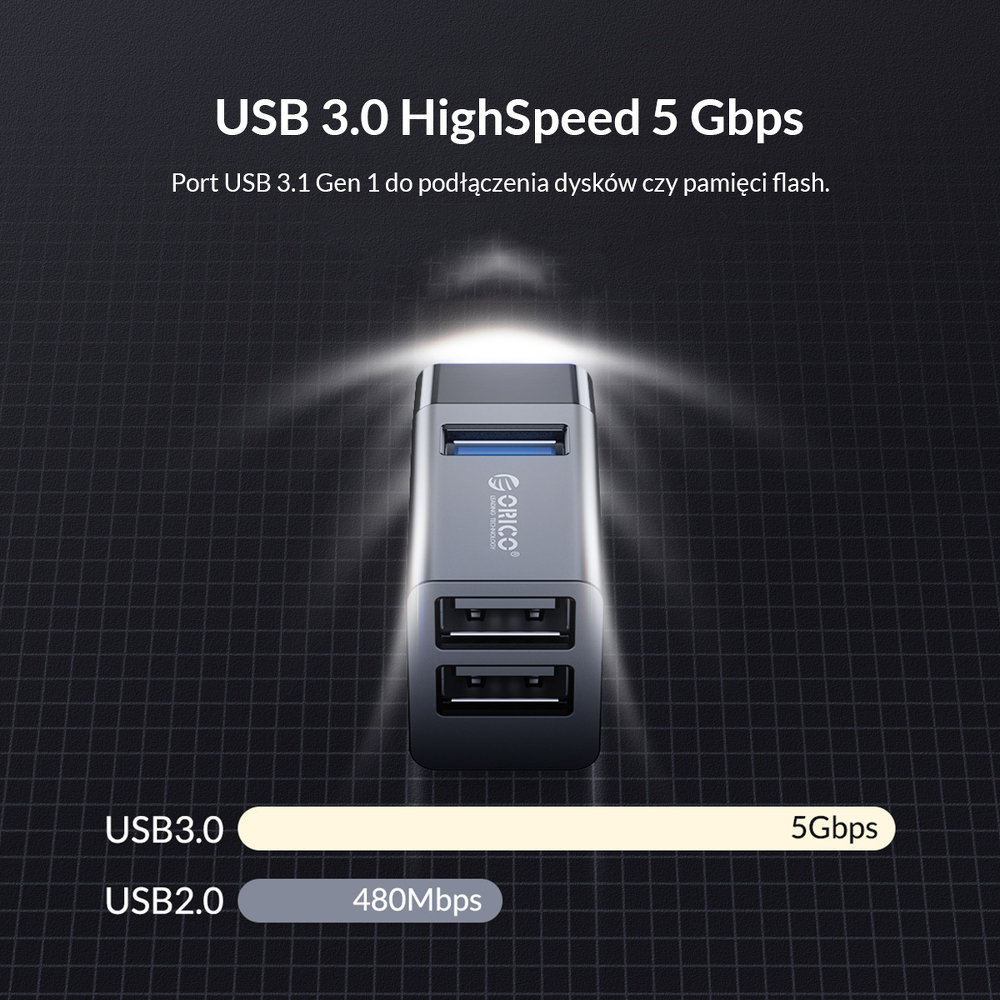 Orico Hub USB 5Gbps mini 3xUSB-A-1634006