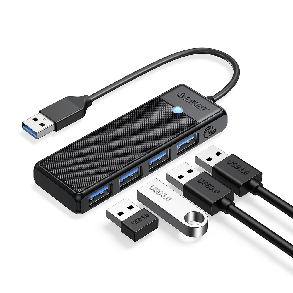 Orico Hub USB-A 4 porty USB-A 3.0 5Gbps czarny-1637616