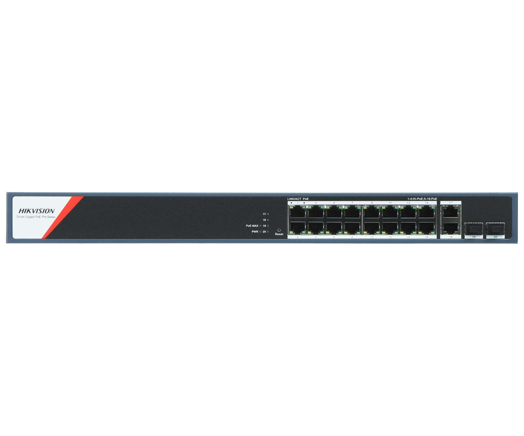 SWITCH POE DS-3E1520HP-SI-16P2T2F 16-PORTOWY SFP Hikvision-1790663