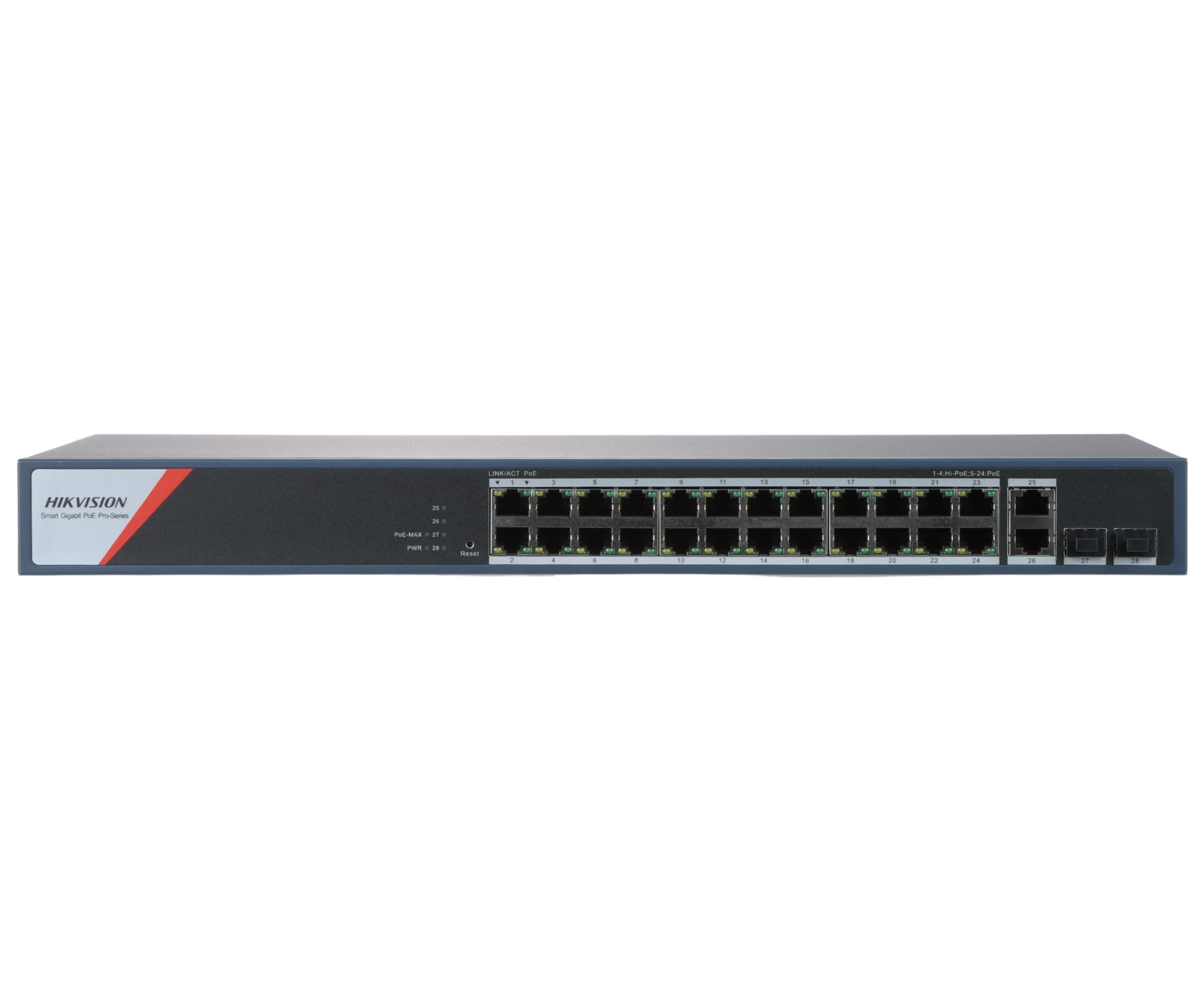 SWITCH POE DS-3E1528HP-SI-24P2T2F 24-PORTOWY SFP Hikvision-1806110