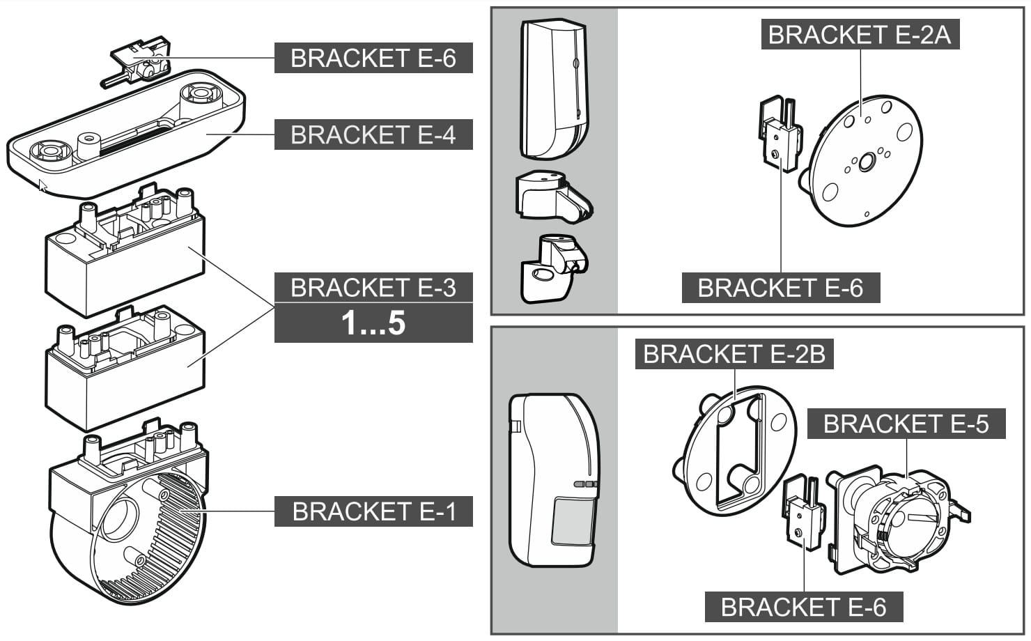 DYSTANS DLA MODUŁOWEGO UCHWYTU DO CZUJEK RUCHU BRACKET-E-3 SATEL-1333531
