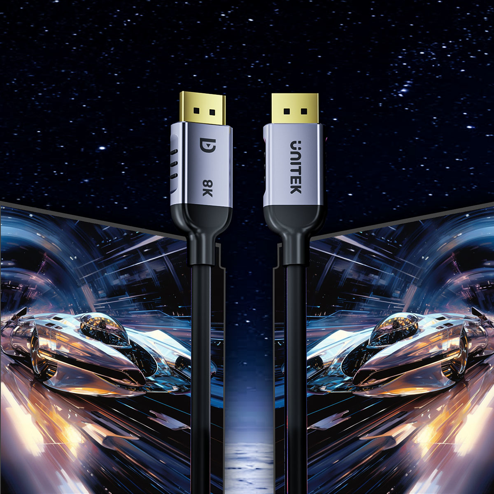 Unitek kabel DisplayPort 1.4 8k 60hz, 4k 240hz, HDR, HDCP 2.3, DSC 1.2, 1,5m-1782057