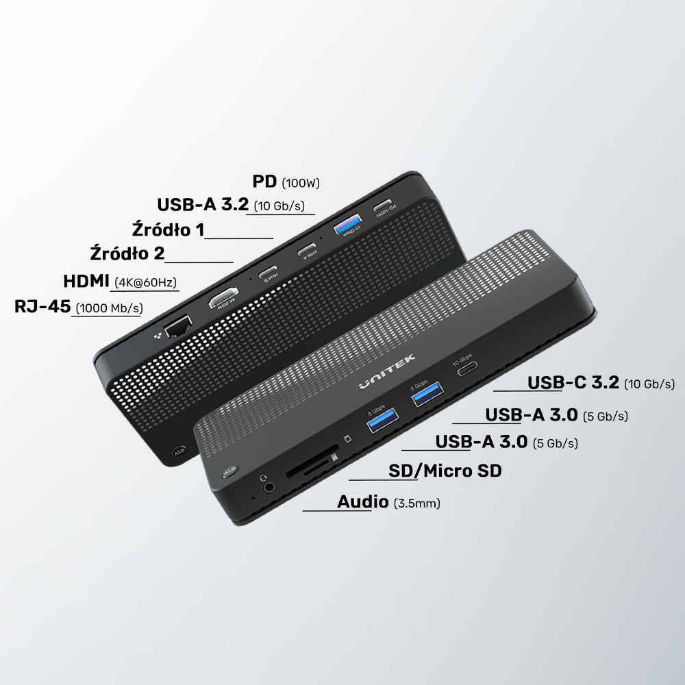Unitek Przełącznik KVM 4K Hub USB 11 portów-1637501