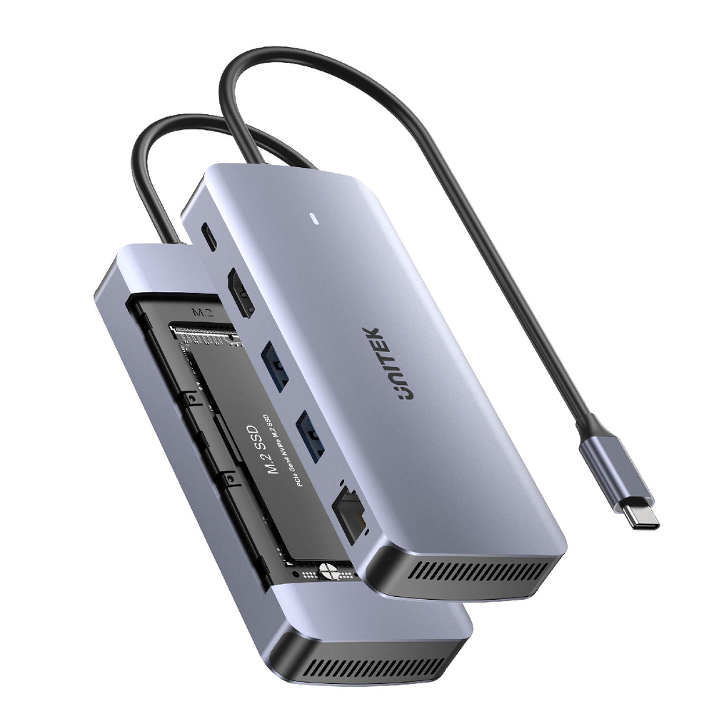 Unitek Aktywny Hub USB-C 10 Gbps, Obudowa na dysk M.2, HDMI-1781686