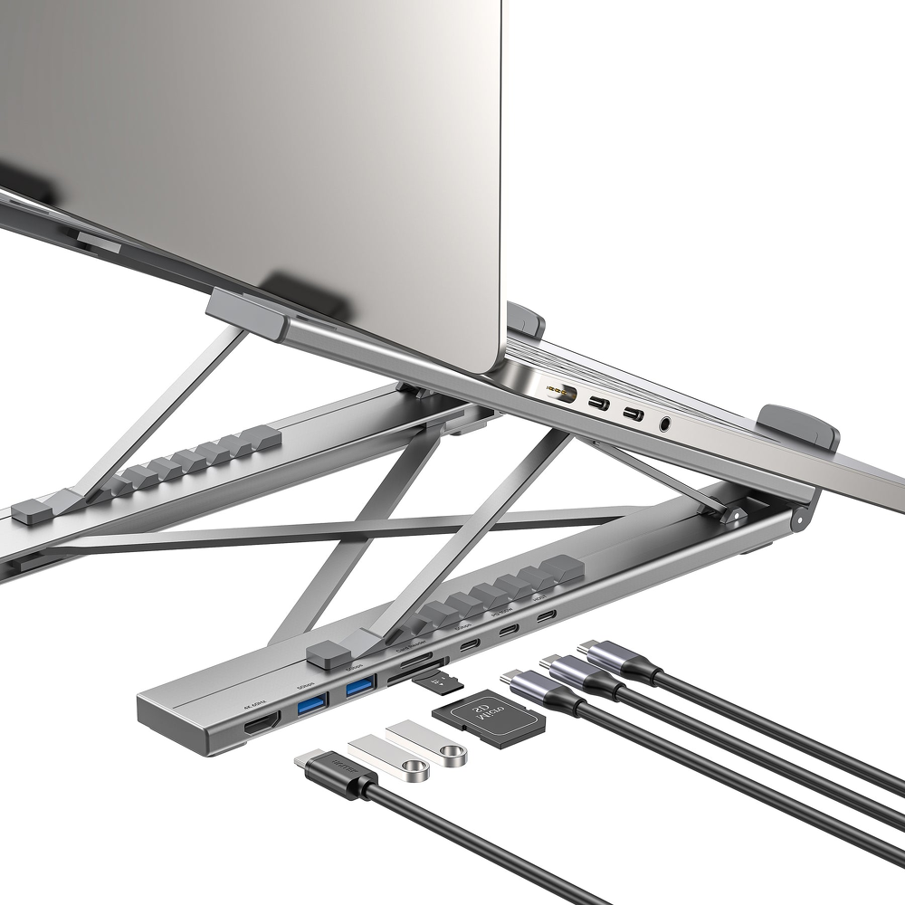 Unitek Podstawka regulowana pod laptop z hubem/HDMI/PD/SD-1807781