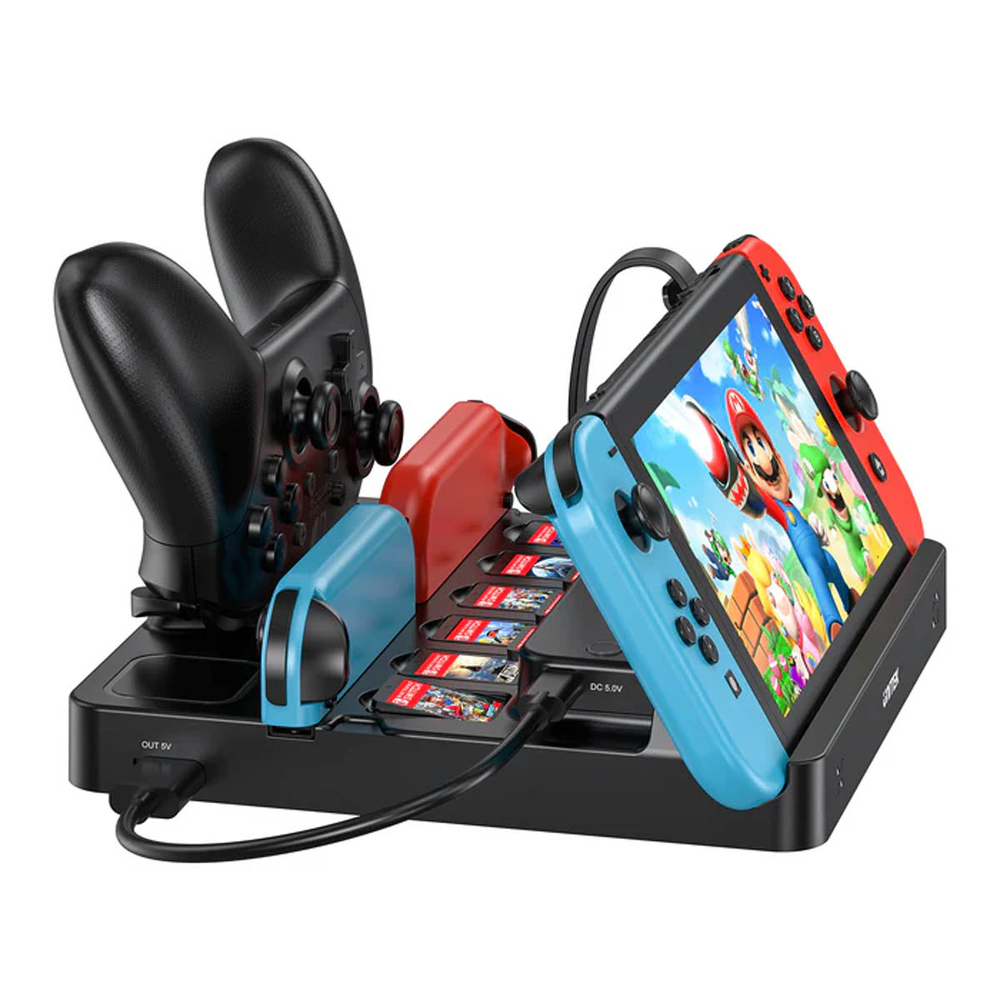 Unitek stacja ładująca Switch z przełącznikiem i czytnikiem kart do gier-1786044