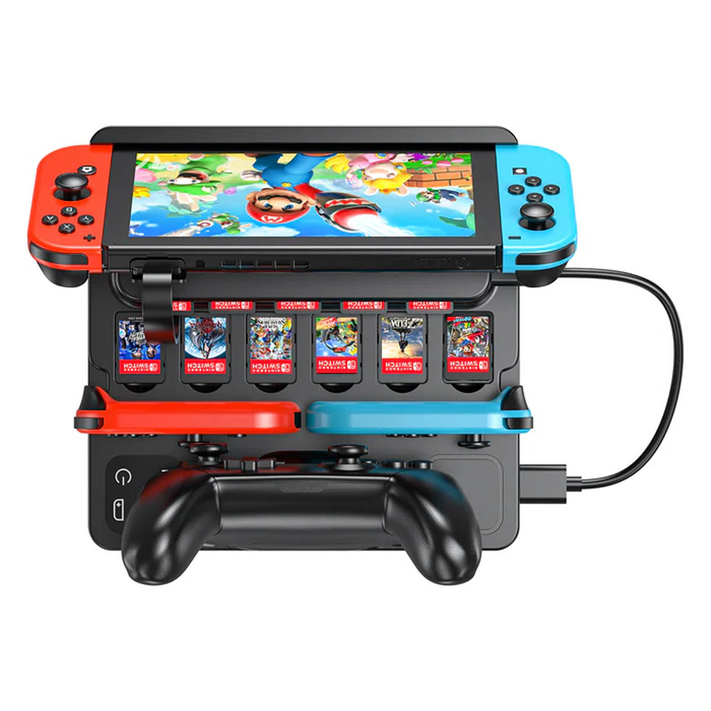 Unitek stacja ładująca Switch z przełącznikiem i czytnikiem kart do gier-1786038