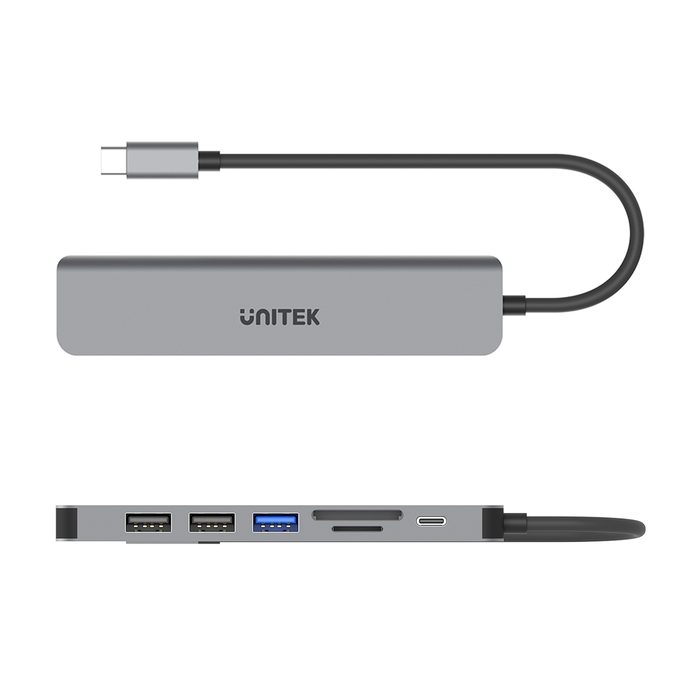 Unitek Hub USB-C aluminium 7w1-1637313