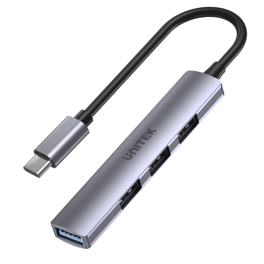 Unitek Hub USB-C 1*USB-A 5 Gbps, 3*USB-A 2.0 alu-1639579
