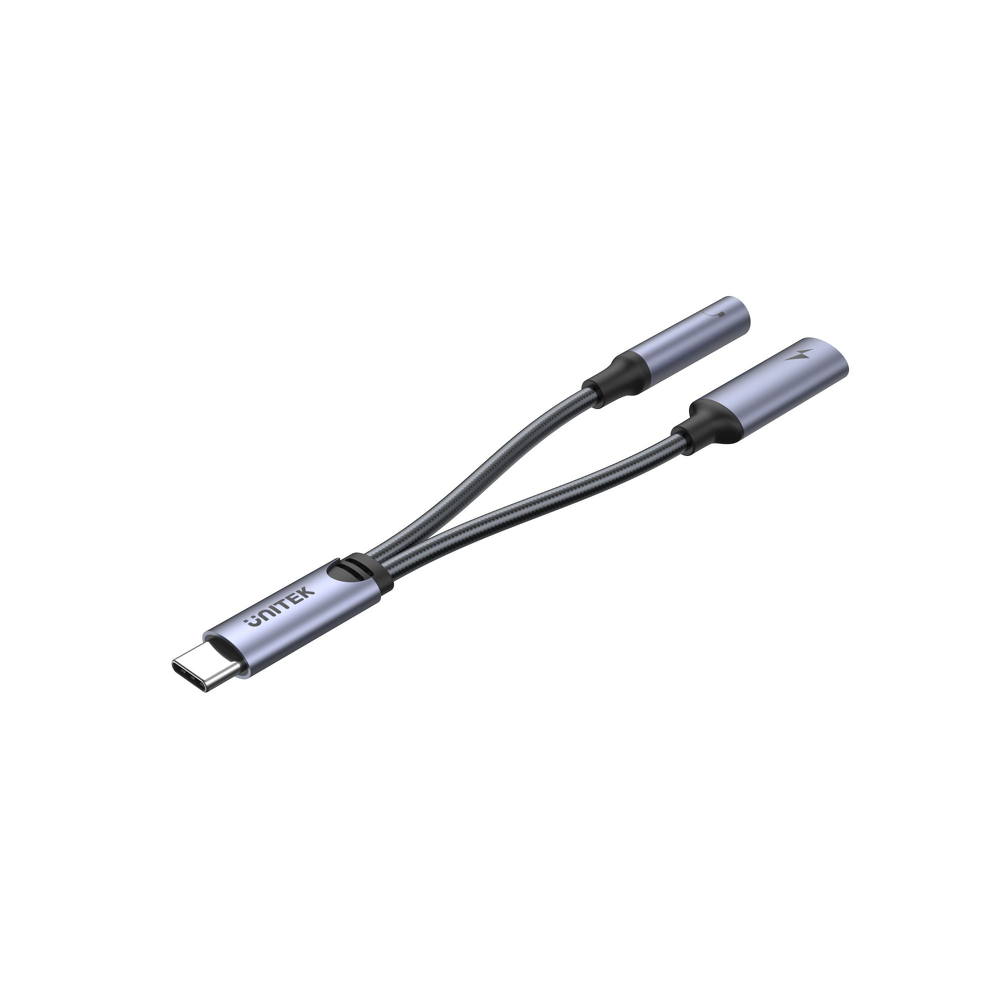Unitek Adapter USB-C na minijack 3,5mm i USB-C 60W-1357727
