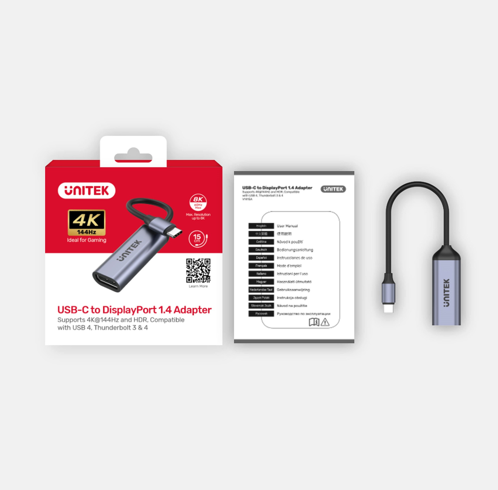 Unitek Adapter USB-C na DisplayPort 1.4 8K 60Hz-1524932